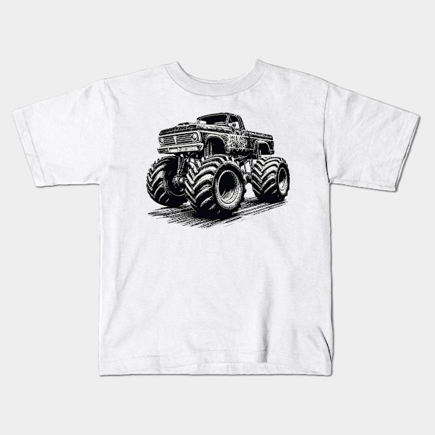 Monster Truck Kids T-Shirt by Vehicles-Art